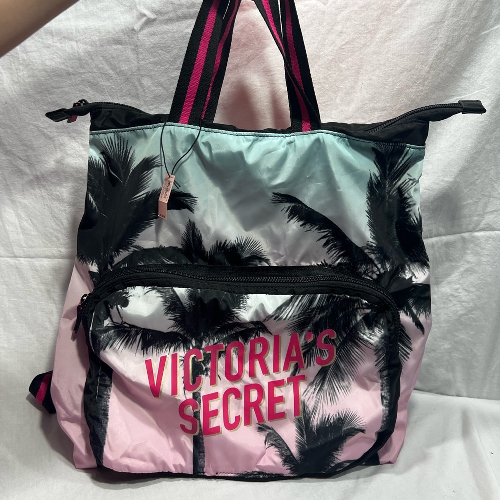 Victoria's Secret Tropical Pink and Black Backpack